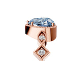 Rose gold Fancy Blue Heart  Milgrain Marquise Diamond Twist Band Ring_66
