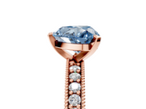 Rose gold Fancy Blue Heart  Milgrain Pave Diamond Engagement Ring with Four-Prong Setting_160