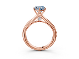 Rose gold Fancy Blue Heart  Solitaire Beaded Band Six-Prong Setting_3