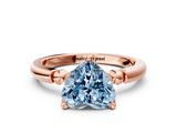 Rose gold Fancy Blue Heart  Solitaire Beaded Band with Four-Prong Setting_71