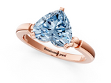 Rose gold Fancy Blue Heart  Solitaire Beaded Band with Four-Prong Setting_72