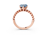 Rose gold Fancy Blue Heart  Solitaire Bezel Accent Diamond Engagement Ring with Beaded Band and Four-Prong Setting_46