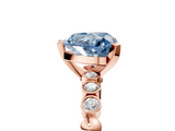 Rose gold Fancy Blue Heart  Solitaire Bezel Accent Diamond Engagement Ring with Beaded Band and Four-Prong Setting_48