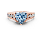 Rose gold Fancy Blue Heart  Solitaire Bezel-Set Diamond Ring with Channel-Set Band_34