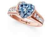 Rose gold Fancy Blue Heart  Solitaire Bezel-Set Diamond Ring with Channel-Set Band_35