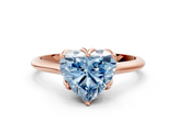 Rose gold Fancy Blue Heart  Solitaire Cathedral Diamond Ring with Six-Prong Setting_17