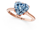 Rose gold Fancy Blue Heart  Solitaire Cathedral Diamond Ring with Six-Prong Setting_18