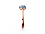 Rose gold Fancy Blue Heart  Solitaire Cathedral Diamond Ring with Six-Prong Setting_19