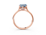 Rose gold Fancy Blue Heart  Solitaire Cathedral Diamond Ring with Six-Prong Setting_20