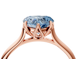 Rose gold Fancy Blue Heart  Solitaire Cathedral Diamond Ring with Six-Prong Setting_21