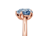 Rose gold Fancy Blue Heart  Solitaire Cathedral Diamond Ring with Six-Prong Setting_22