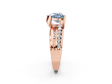 Rose gold Fancy Blue Heart  Solitaire Channel-Set Split Shank Ring with Tension Prong Setting_5