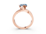Rose gold Fancy Blue Heart  Solitaire Channel-Set Split Shank Ring with Tension Prong Setting_6