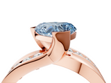 Rose gold Fancy Blue Heart  Solitaire Channel-Set Split Shank Ring with Tension Prong Setting_7
