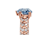 Rose gold Fancy Blue Heart  Solitaire Chevron Pave Diamond Engagement Ring with Six-Prong Setting_8