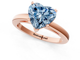 Rose gold Fancy Blue Heart  Solitaire Diamond Engagement Ring with Four-Prong Setting on a Classic Band_4