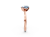 Rose gold Fancy Blue Heart  Solitaire Diamond Engagement Ring with Four-Prong Setting on a Classic Band_5