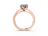 Rose gold Fancy Blue Heart  Solitaire Diamond Engagement Ring with Four-Prong Setting on a Classic Band_6