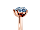 Rose gold Fancy Blue Heart  Solitaire Diamond Engagement Ring with Four-Prong Setting on a Classic Band_8