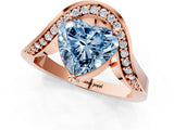 Rose gold Fancy Blue Heart  Solitaire Diamond Engagement Ring with Pave Band and Four-Prong Setting 2