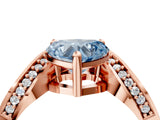 Rose gold Fancy Blue Heart  Solitaire Diamond Engagement Ring with Pave Band and Four-Prong Setting 5