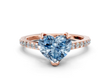 Rose gold Fancy Blue Heart  Solitaire Diamond Engagement Ring with Pave Band and Six-Prong Setting_20