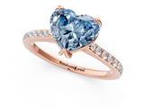 Rose gold Fancy Blue Heart  Solitaire Diamond Engagement Ring with Pave Band and Six-Prong Setting_21