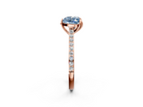 Rose gold Fancy Blue Heart  Solitaire Diamond Engagement Ring with Pave Band and Six-Prong Setting_22