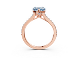 Rose gold Fancy Blue Heart  Solitaire Diamond Engagement Ring with Pave Band and Six-Prong Setting_23