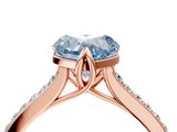 Rose gold Fancy Blue Heart  Solitaire Diamond Engagement Ring with Pave Band and Six-Prong Setting_24