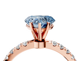 Rose gold Fancy Blue Heart  Solitaire Diamond Pavé Band with Four-Prong Setting_32