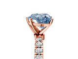 Rose gold Fancy Blue Heart  Solitaire Diamond Pavé Band with Four-Prong Setting_33