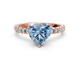Rose gold Fancy Blue Heart  Solitaire Diamond Pavé Band with Four-Prong Setting_63