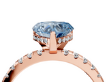 Rose gold Fancy Blue Heart  Solitaire Diamond Pavé Band with Four-Prong Setting_67