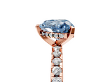 Rose gold Fancy Blue Heart  Solitaire Diamond Pavé Band with Four-Prong Setting_68