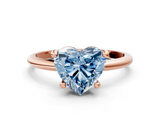 Rose gold Fancy Blue Heart  Solitaire Diamond Ring with 4-Prong Setting on a Classic Band_3
