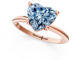 Rose gold Fancy Blue Heart  Solitaire Diamond Ring with 4-Prong Setting on a Classic Band_4