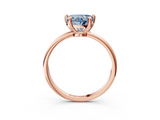 Rose gold Fancy Blue Heart  Solitaire Diamond Ring with 4-Prong Setting on a Classic Band_6
