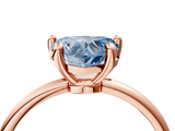 Rose gold Fancy Blue Heart  Solitaire Diamond Ring with 4-Prong Setting on a Classic Band_7