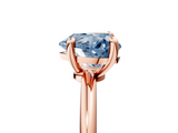 Rose gold Fancy Blue Heart  Solitaire Diamond Ring with 4-Prong Setting on a Classic Band_8