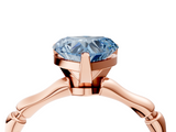 Rose gold Fancy Blue Heart  Solitaire Diamond Ring with Bamboo Band and Four-Prong Setting_40