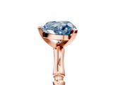 Rose gold Fancy Blue Heart  Solitaire Diamond Ring with Bamboo Band and Four-Prong Setting_41