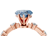 Rose gold Fancy Blue Heart  Solitaire Diamond Ring with Bezel Set Side Stones and Prong Setting_7