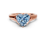 Rose gold Fancy Blue Heart  Solitaire Diamond Ring with Cathedral Band and Four-Prong Setting_66