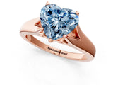 Rose gold Fancy Blue Heart  Solitaire Diamond Ring with Cathedral Band and Four-Prong Setting_67