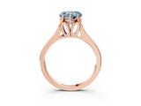 Rose gold Fancy Blue Heart  Solitaire Diamond Ring with Cathedral Band and Four-Prong Setting_69