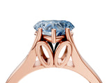 Rose gold Fancy Blue Heart  Solitaire Diamond Ring with Cathedral Band and Four-Prong Setting_70