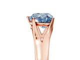 Rose gold Fancy Blue Heart  Solitaire Diamond Ring with Cathedral Band and Four-Prong Setting_71