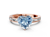 Rose gold Fancy Blue Heart  Solitaire Diamond Ring with Channel-Set Baguette Band and Four-Prong Setting_49