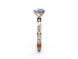 Rose gold Fancy Blue Heart  Solitaire Diamond Ring with Channel-Set Baguette Band and Four-Prong Setting_51